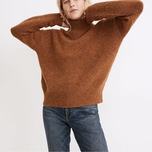 Madewell Dillon Mockneck Rich Tan Turtleneck Sweater